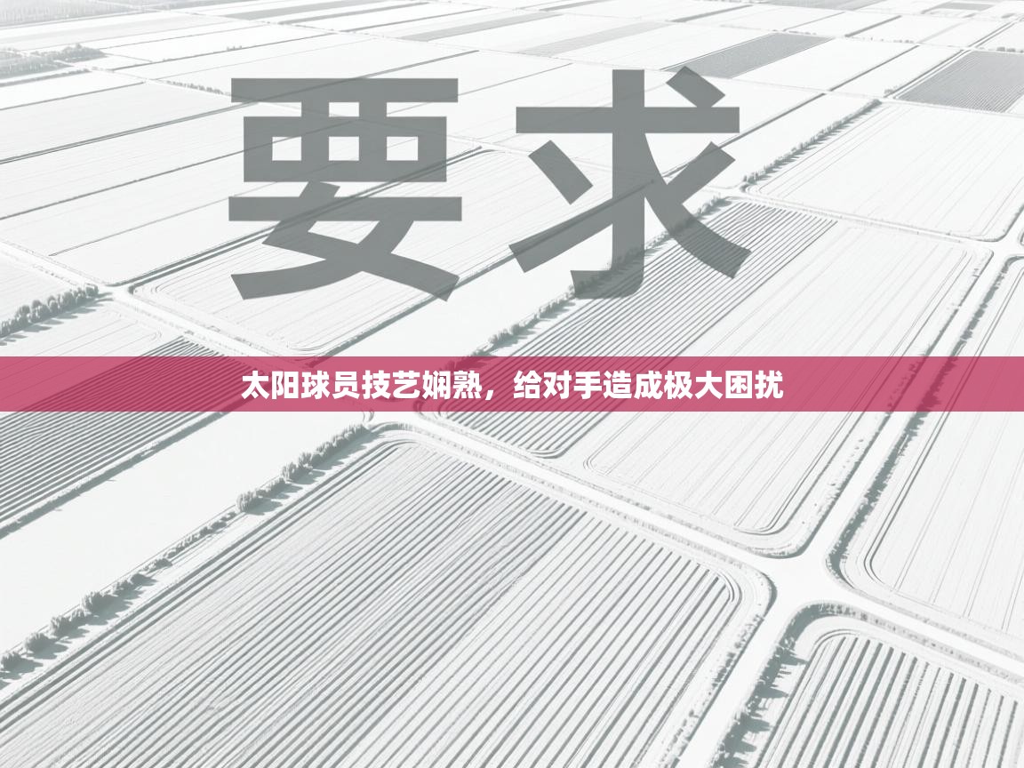 太阳球员技艺娴熟，给对手造成极大困扰